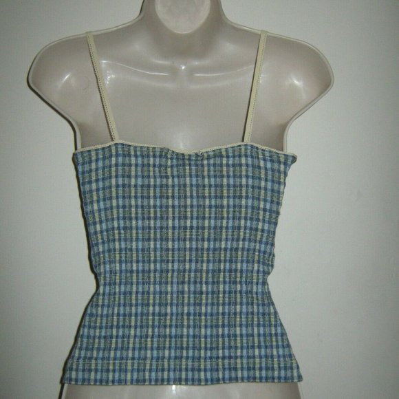 Vintage Madras Stretchy Spaghetti Straps Tank Top - Picture 4 of 13